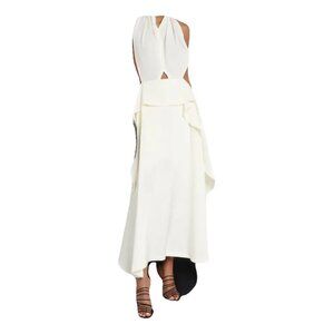 Victoria Beckham satin and crêpe gown. The two-tone design